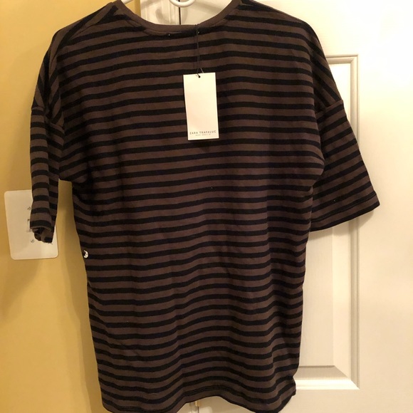 Zara Striped Oversized T-Shirt - Picture 3 of 5